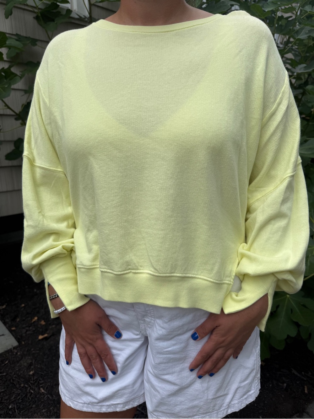Dear John Pale Yellow Oversized Boatneck Sweatshirt